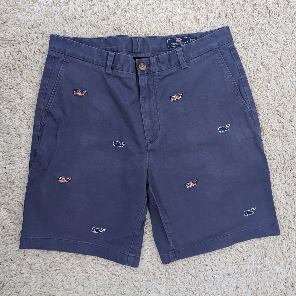 Vineyard Vines Men's Blue Embroidered Shorts